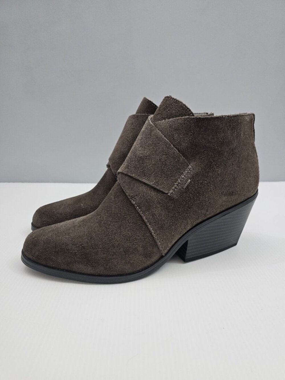 Eileen Fisher Trail Ankle Bootie Brown Suede Leather Block Heel Womens 10